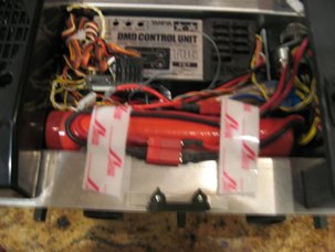 Time to cram all the innards.. The Ousleys prefer Dean’s connectors and Spektrum radios.