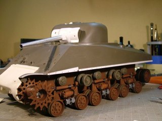Craig Pierce was the second out of the gate with another Tamiya conversion.  He plans to add several modifications, including the 75mm gun, engine deck, Nick Aquilar transmission cover, mantlet, scratch built rotor shield, and several other goodies.