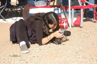 Mom working hard for the shot!