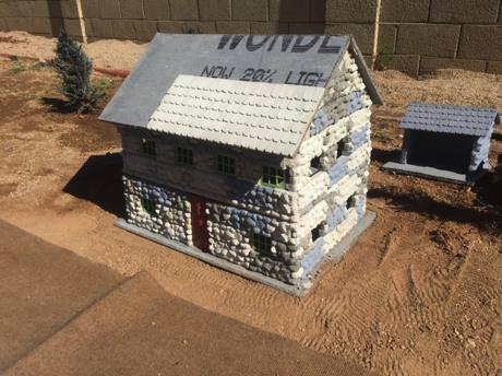 John Gibson's new cast concrete block buildings.