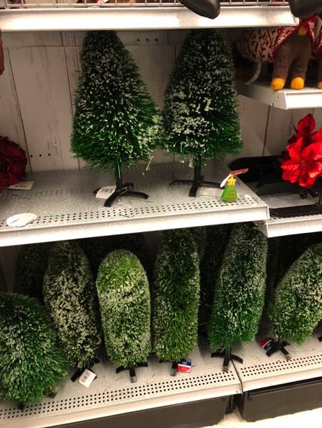 The holidays are always the best source of miniature trees and other garlands.