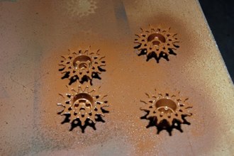 ....and the Drive Sprockets.  I set these out to dry for at least twelve hours ands began assembly by mounting the Gearboxes and installing the return rollers.