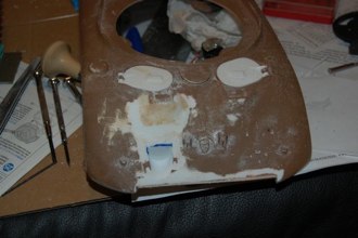 The only major defect of the upper hull is the large bulge near the bow machine gun.  I kept looking at it and decided to grind it dow and fix the location of the mg ball turret.