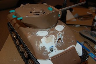 I also began adding the turret detail.