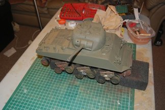 Lower hull will be redone with VVSS suspension so painT was minimal.