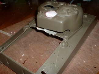 After some debate I have decided to forgo recoil on this particular machine and concentrate on the exterior detail.  I will put the flashing machine gun in the turret this time, and add a flame thrower to the hull.