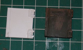 Engine door scratched to match part cut from FOV Sherman.