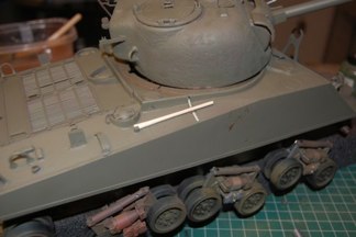 Tools are added and the straps are made with Gaffers tape.  Adhesive enough to keep them in place without gluing
