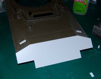 Another aspect of the m4a3 was the rear plate.  To accept the gaa engine the plate was angled out farther and extended lower to add protection to the radiator and exhaust.