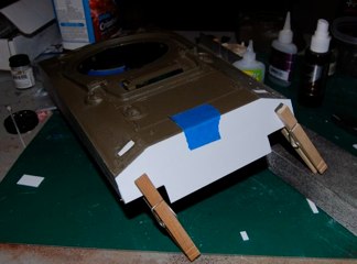 I made the plate from 0.030 sheet stock and attached it with cement.  I left the original hull intact to stiffen the assembly as I will remove the engine deck.