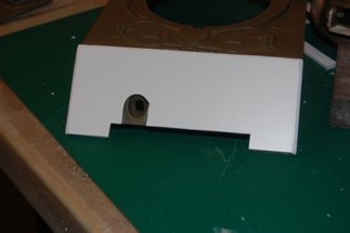 Attached with CA to the tamiya hull.  I ground off all the appropriate detail to make it flush.  Gun cradle mounts were removed with a razor saw.