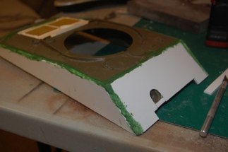 Putty on the glacis seams.