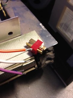 Motor leads come with bullet connectors.  I replaced mine with Deans plugs.