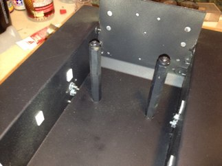 I chose to reduce the footprint of the speaker by adding the posts with two bolts drilled through the bottom of the hull.