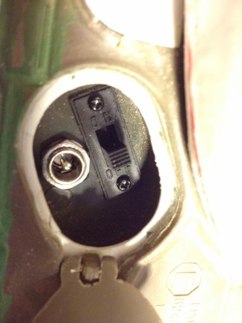 I add and “m” socket from radio shack.  This will be the external portion of my recharging system.