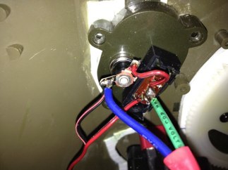 I always set my tanks so the switch to power on throws forward.  Rear post of tamiya double pull double throw switch soldered to red tab of M switch.  Middle goes to positive battery wire and male deans plug. Forward goes to female deans and connects MFU DMD.  Add negative wired to match.