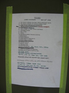 The to do list.