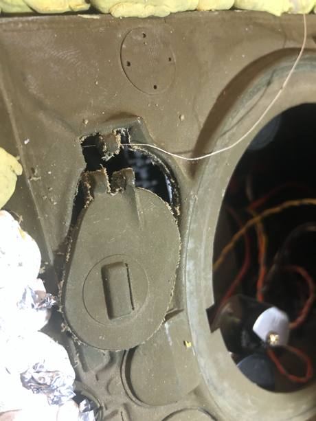 Thread to cut out hatch for power switch.