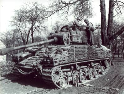 Historical M4 with sandbag armor -- the inspiration for this build
