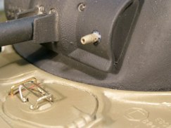 I used the original 1974 kit 30 cal. machine gun to fabricate a coaxial machine gun (cooling holes and barrel have been drilled out)