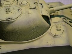 Remember too, that the olive green (which was intentionally lightened) will also serve only as a base color, as these tanks will ultimately be whitewashed. The hope is that by layering the finish I can more accurately duplicate what was applied to the real 1 to 1 tanks these represent.