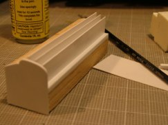 Anywhere the plastic was attached to the wood I used super glue (CA) and all styrene to styrene joints were put together with solvent (Tenax 7). I hoped in this way the joints would be strong and stable.