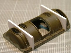 Using .060 styrene spacers I glued everything back together using Tenax 7 plastic solvent. I then added .080 ribs to each side of the stock turret opening using Tenax and reinforced the joint from the backside with CA.