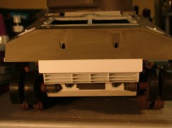 Using the Osprey Book as reference I modified the rear door, scratchbuilt collars for the exhaust stacks, and then modified the kit exhaust to more closely depict the accurate shapes on the M4A3. Once everyhting is painted and weathered I think it should do quite nicely!