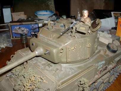 foliage ADDED to put the sommerfield matting to use.  The figure is 21st century toys.  I have glued him in position manning the .50 cal.