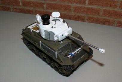 Full option with TBS installed.  Emitter was placed in the gunner’s sight opening on the mantlet.  As it was my first tank I allowed the emitter to protrude from Ignorance.