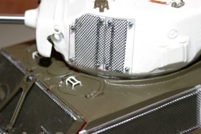 I couldn’t resist Scratch built periscope guards and lexan applique armor. The Lexan was just available in my junk box.