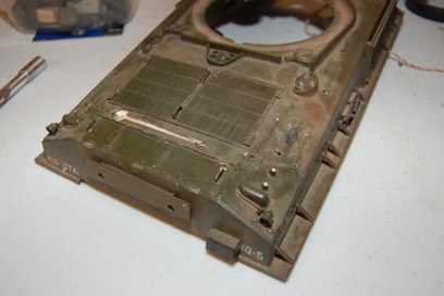 I should redo the back plate to get the correct angle for an M4A3, but I didn’t.  Next time.