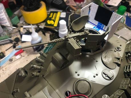 Assembled the .50 cal and test fitted the cupola mount.