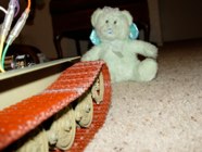 King Tiger is put to the stuffed bear test.  No stuffed bear can handle the fury of the KT.
