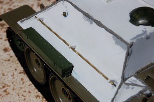 Stowage racks fashioned from bras rod and styrene.