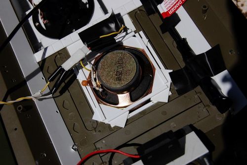 I AM USING THE WSN SPEAKER AS IT IS GOOD ENOUGH AND FITS THE LOW PROFILE AREA OF THE HULL.