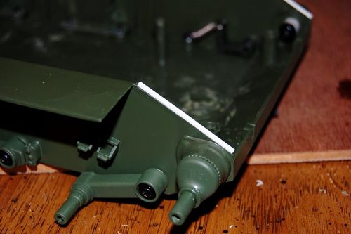 Work was needed to adjust the fit of the Trumpeter upper hull to the WSN lower hull.