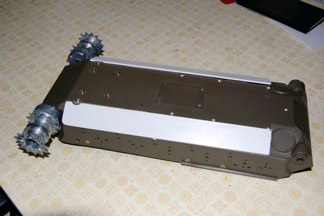 The inside will be epoxied when the time comes to add strength and seal up the hull.  Now all I need is the complete HVSS suspension from Tamiya.