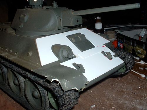I really like up armored vehicles.  I plan to do something like this to every kit I build in the future.  It shows the desperation and ingenuity in war.  The Soviets were desperate after the Pak 40 and the Panzerfaust began to inflict heavy losses on the tank units.   In my opinion, this helps make a vehicle unique.