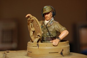Finished commander with headset and scratchbuilt watch.  I added copper wire to the headset.