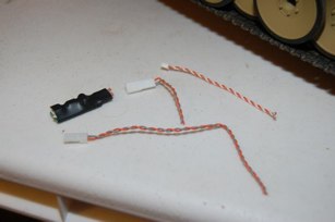 To get the emitter the length of the barrel I cut apart the two cahennel device from the Sherman kit for the connectors and similar guage wire.