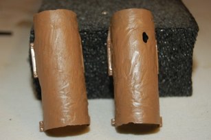 Exhast heat shields were attacked by motor tool to give the distressed appearance and holes were ground outto replicate actual battle damage.
