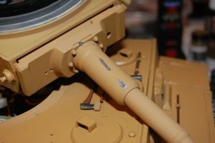 Damage to the mantlet was simulated with the soldering iron.  The story goes the British AT round hit the bottom of the gun, hut the turret ring and damaged the upper hull.