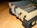 After the exhaust stacks are assembled, sand the entire surface with 220 grit sand paper. Then using a paper plate, or aluminum foil tray sprinkle a thin layer of baking soda over an area approximately 3-4 inches long.
